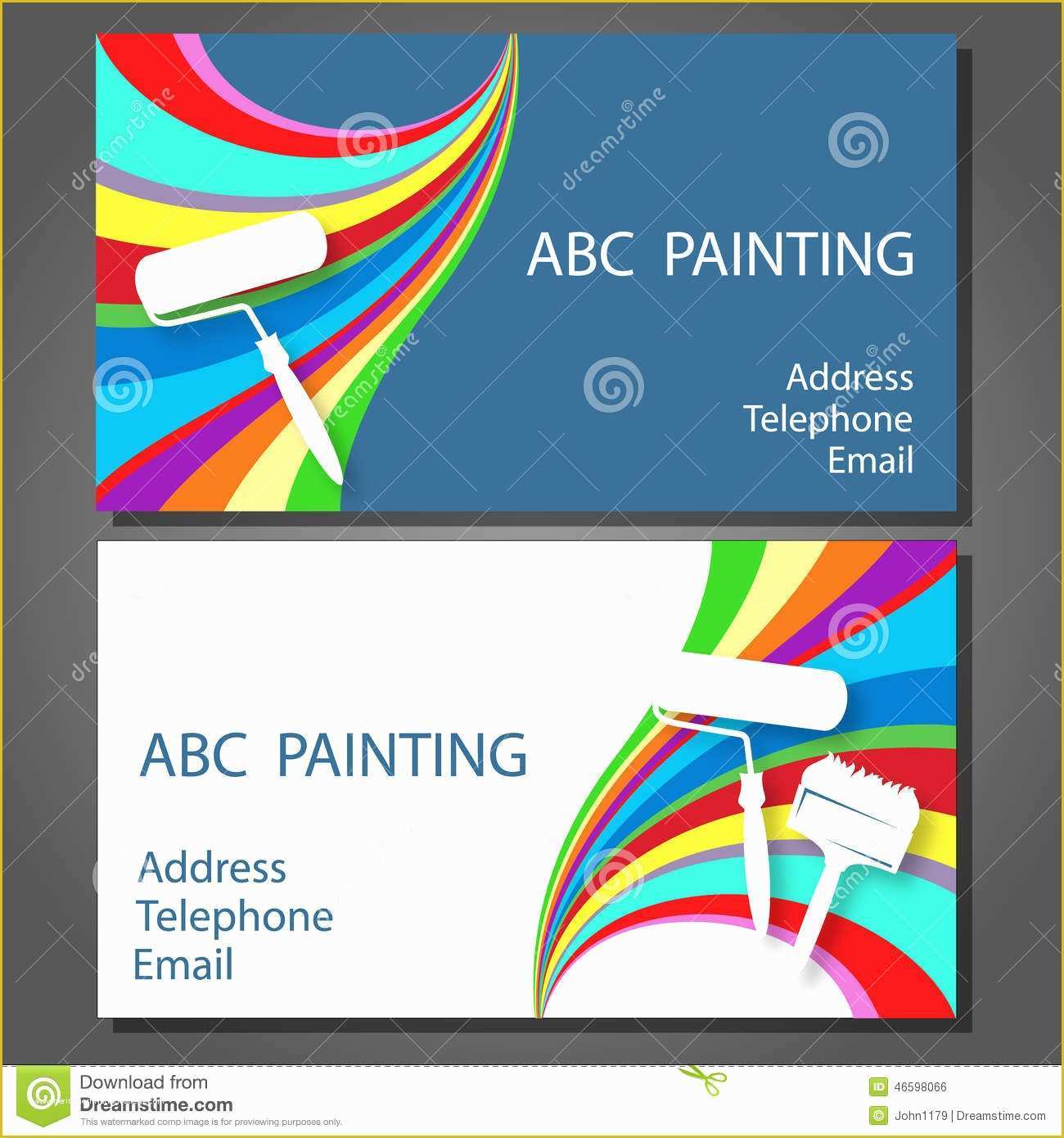 Painting Company Website Templates Free Download Of Business Card for Painting Stock Vector Image