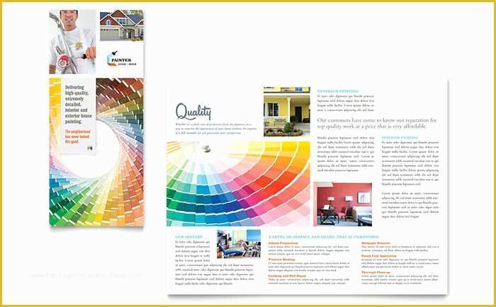 Painting Company Website Templates Free Download Of House Painting Contractor Tri Fold Brochure Template Design