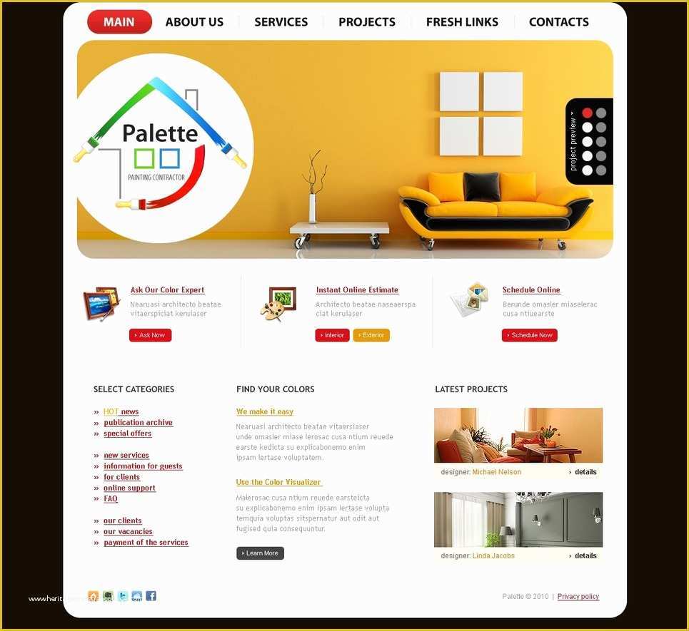 Painting Company Website Templates Free Download Of Painting Pany Website Template Web Design Templates