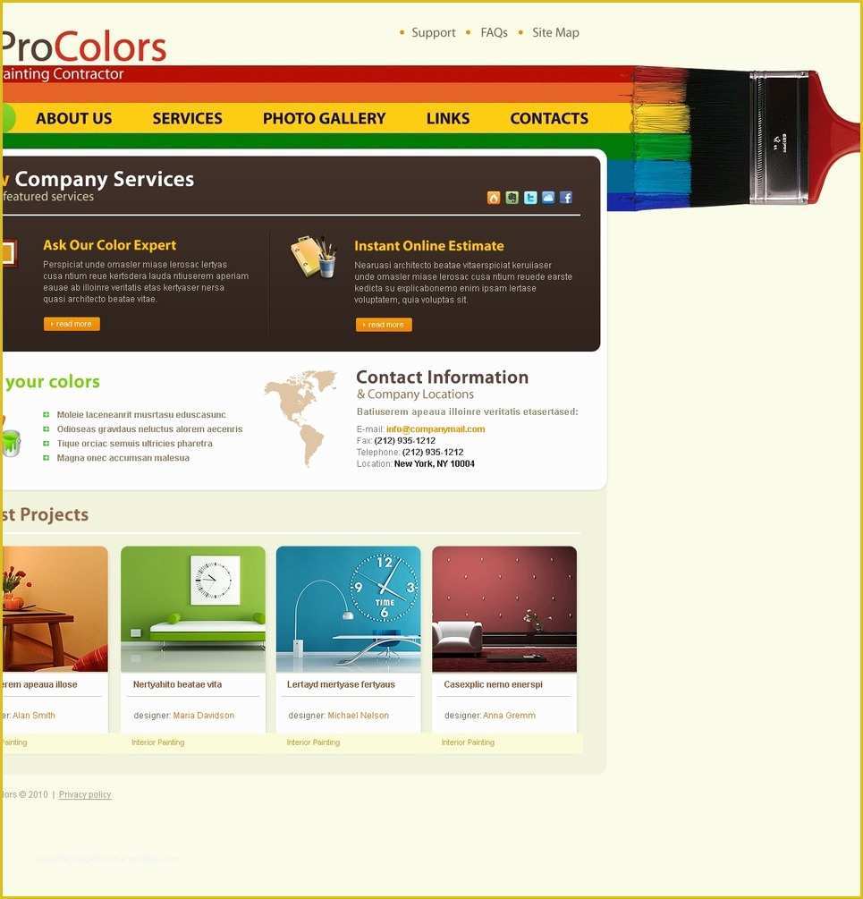 Painting Company Website Templates Free Download Of Painting Pany Website Template Web Design Templates