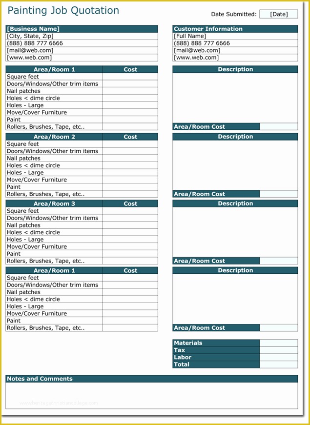 Painting Company Website Templates Free Download Of Quotation Templates – Download Free Quotes for Word Excel