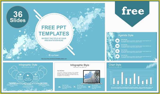 Painting Company Website Templates Free Download Of Water Colored Splashes Powerpoint Template