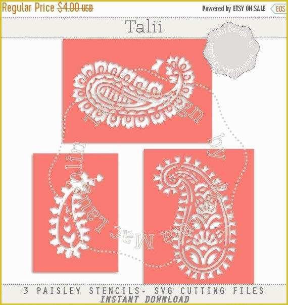 Paisley Stencil Templates Free Of 50 Off Paisley Stencil Svg Cutting Files 3 Indian by