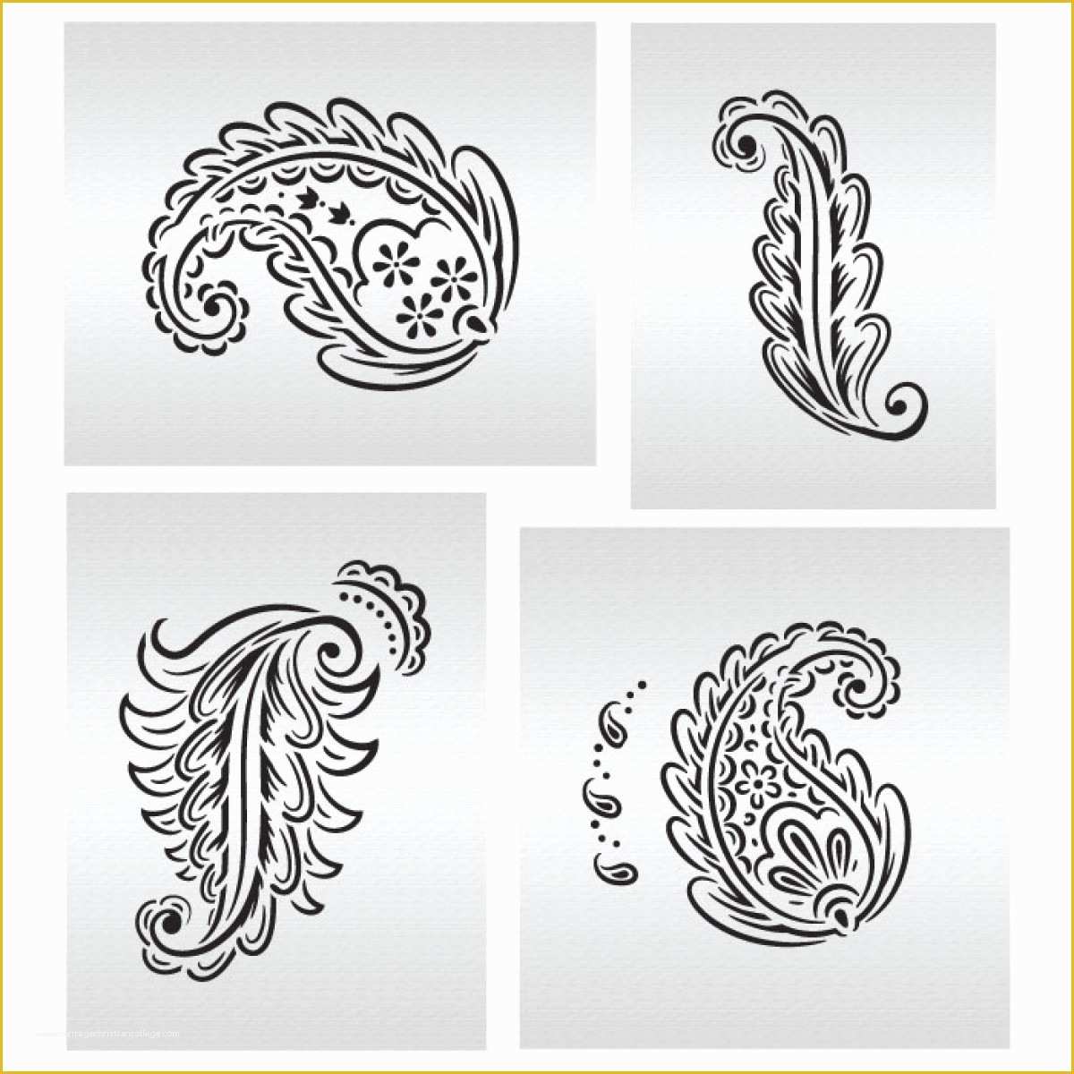 Paisley Stencil Templates Free Of Essential Paisley Elements Stencil Set