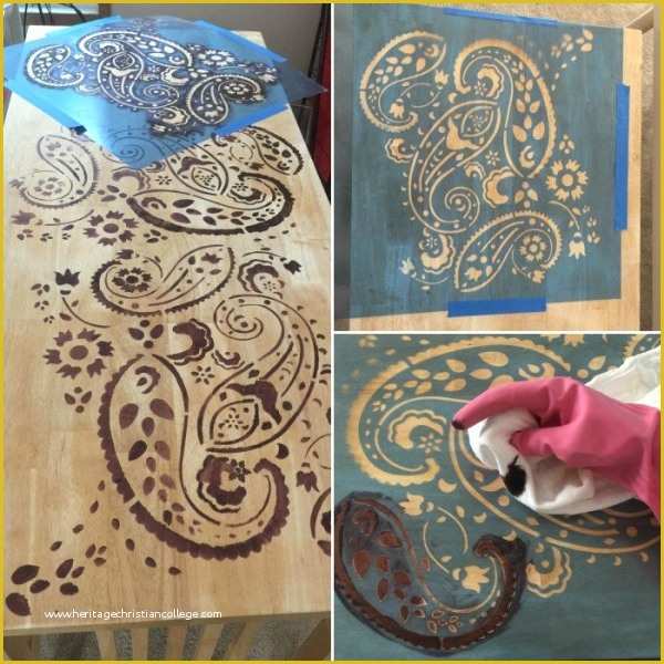 Paisley Stencil Templates Free Of Painted with Paisley Stencil Ikea Desk Makeover Using