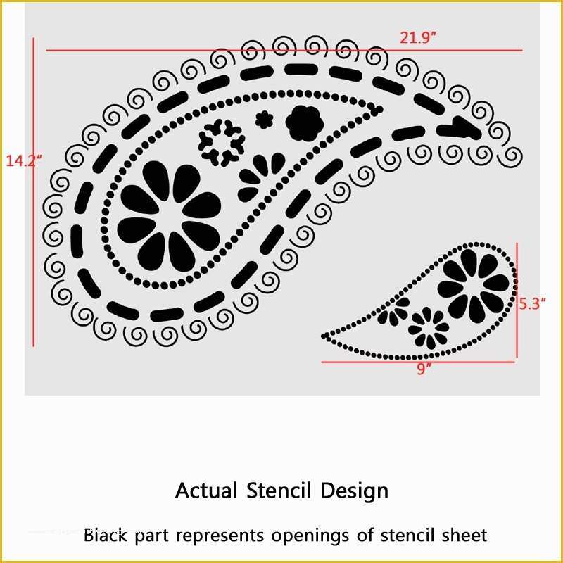 Paisley Stencil Templates Free Of Paisley Stencil Pattern Reusable Wall Stencils for Diy