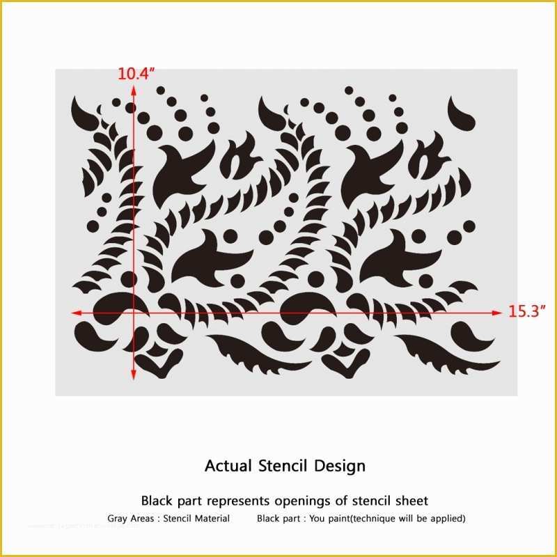 Paisley Stencil Templates Free Of Paisley Wall Border Stencil for Diy Decor Indian Paisley
