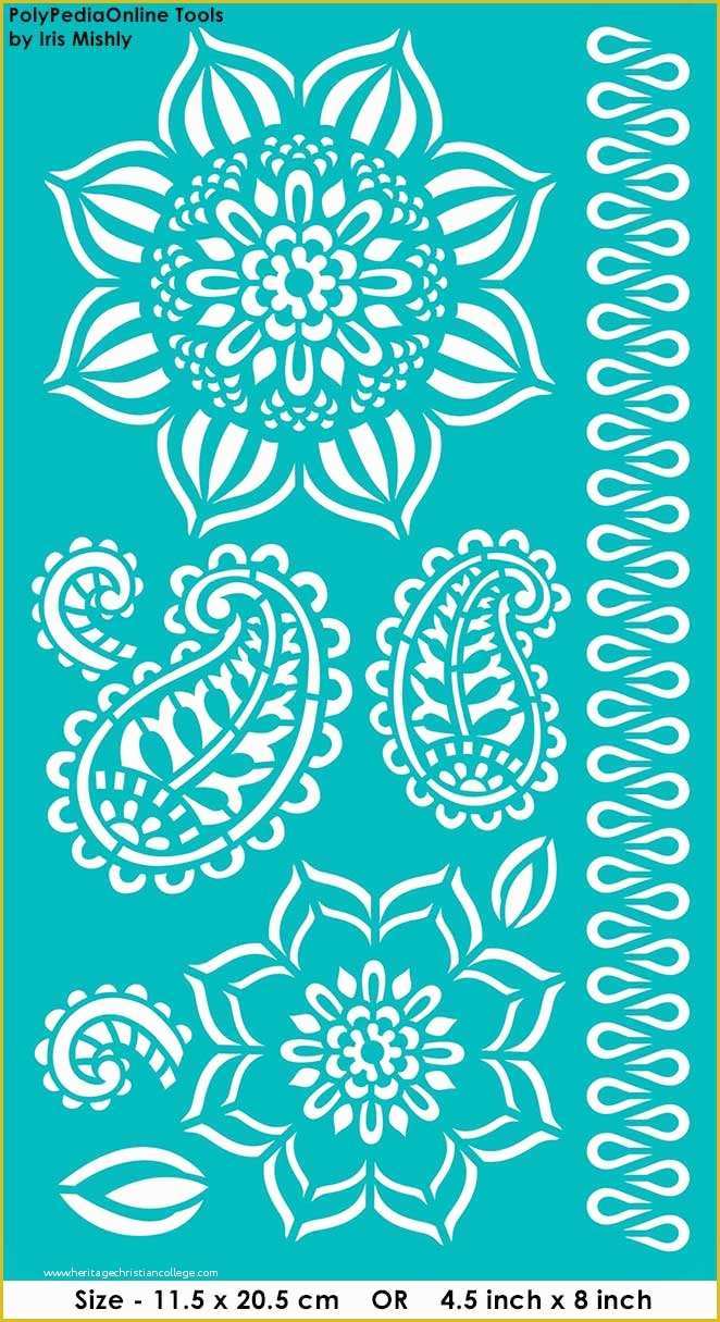 Paisley Stencil Templates Free Of Stencil "mandala Paisley Leaves" 4 5 8 Inch 11 5 20 5