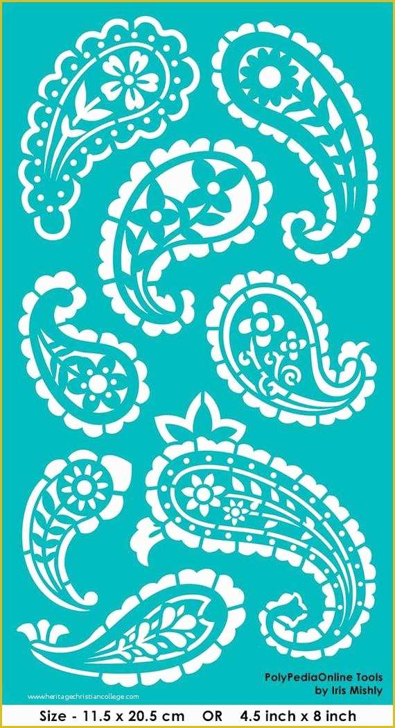 Paisley Stencil Templates Free Of Stencil Stencils Paisley Pattern Template Reusable Adhesive