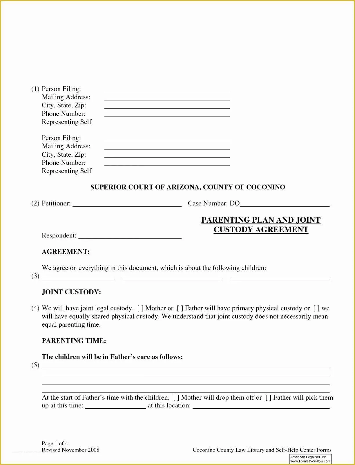 Parenting Agreement Template Free Of 8 California Parenting Plan Template Iuaui