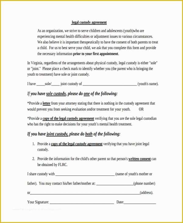 Parenting Agreement Template Free Of Notarized Custody Agreement Template Beepmunk