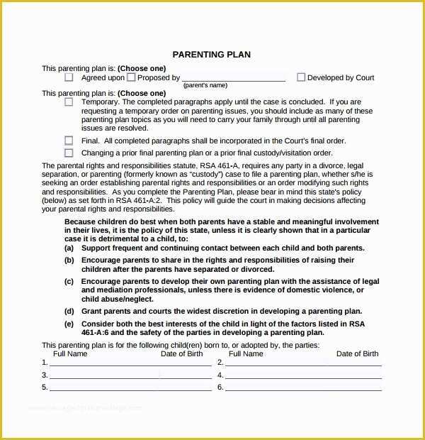 42 Parenting Agreement Template Free