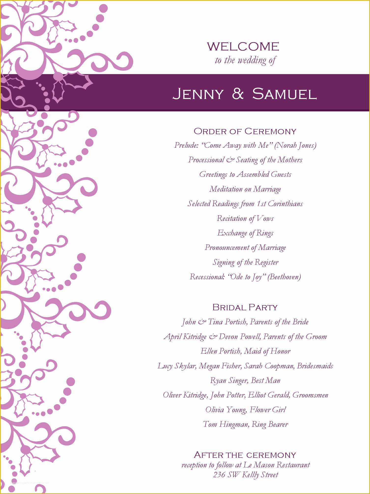 Party Program Template Free Of 5 event Program Templates