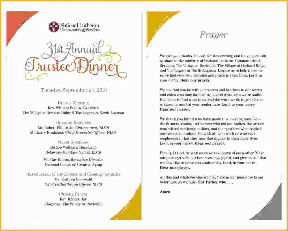 Party Program Template Free Of event Program Template