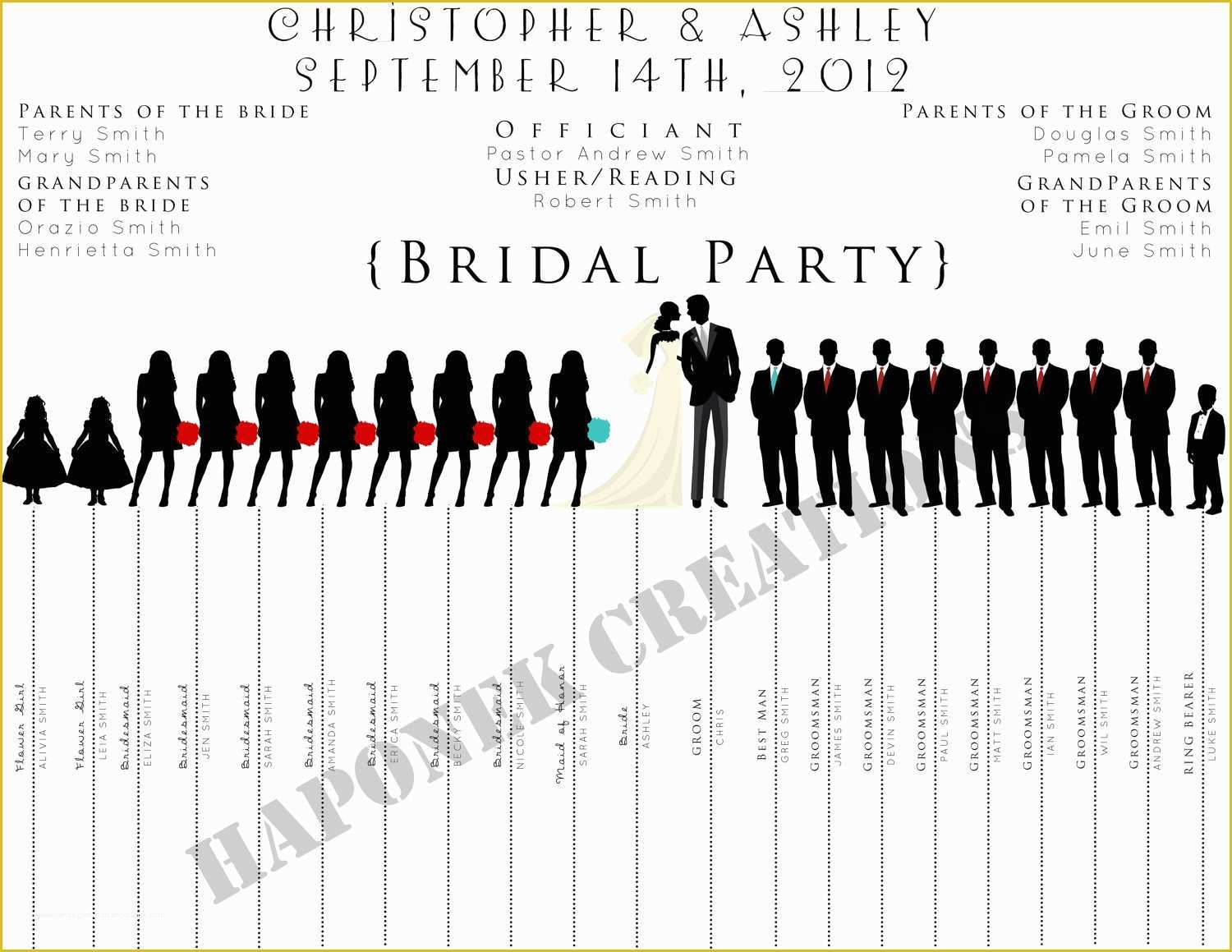 Party Program Template Free Of Items Similar to Fun Wedding Program Wedding Party