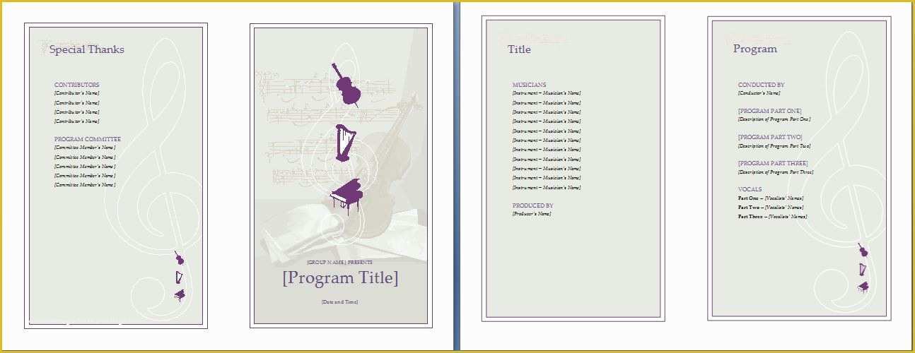 Party Program Template Free Of Music event Program Invitation Template