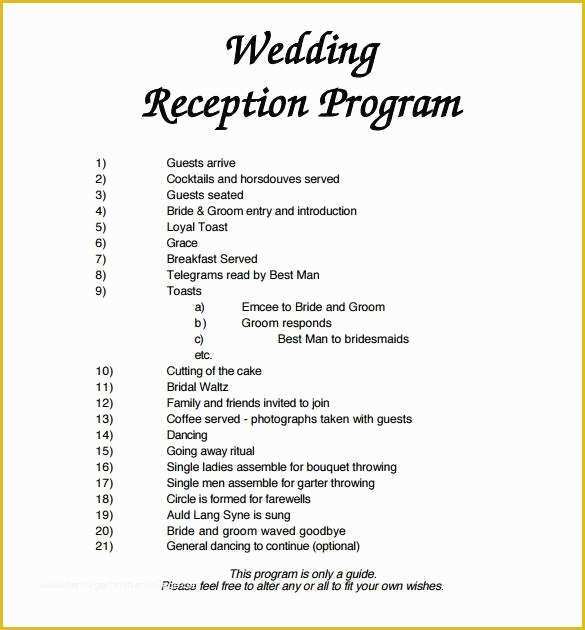 Party Program Template Free Of Wedding Party Program Template Invitation Template