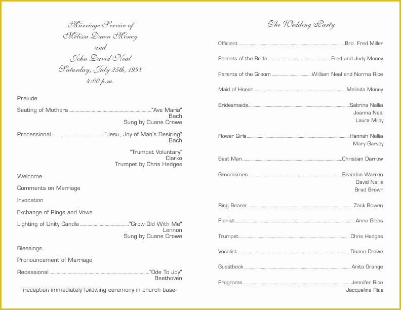 Party Program Template Free Of Wedding Program Template 6