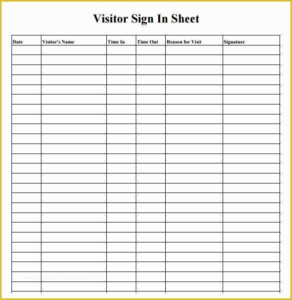 Patient Sign In Sheet Template Free Of 7 Sample Medical Sign In Sheets