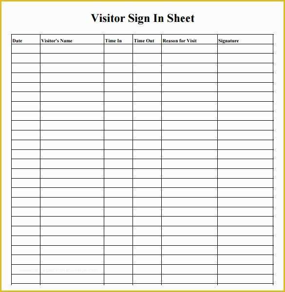 Patient Sign In Sheet Template Free Of 7 Sample Medical Sign In Sheets