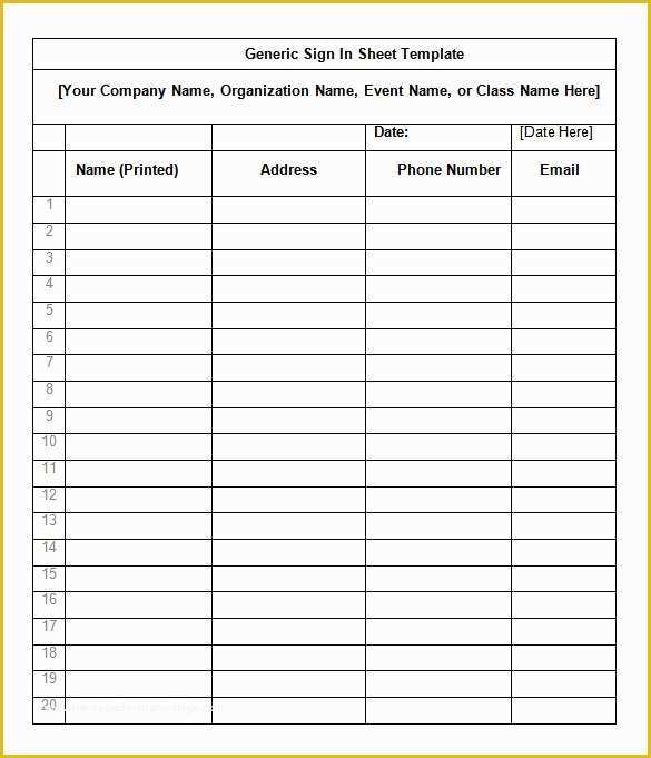 Patient Sign In Sheet Template Free Of 75 Sign In Sheet Templates Doc Pdf