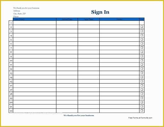 Patient Sign In Sheet Template Free Of Best S Of Editable Sign In Sheet Printable Editable
