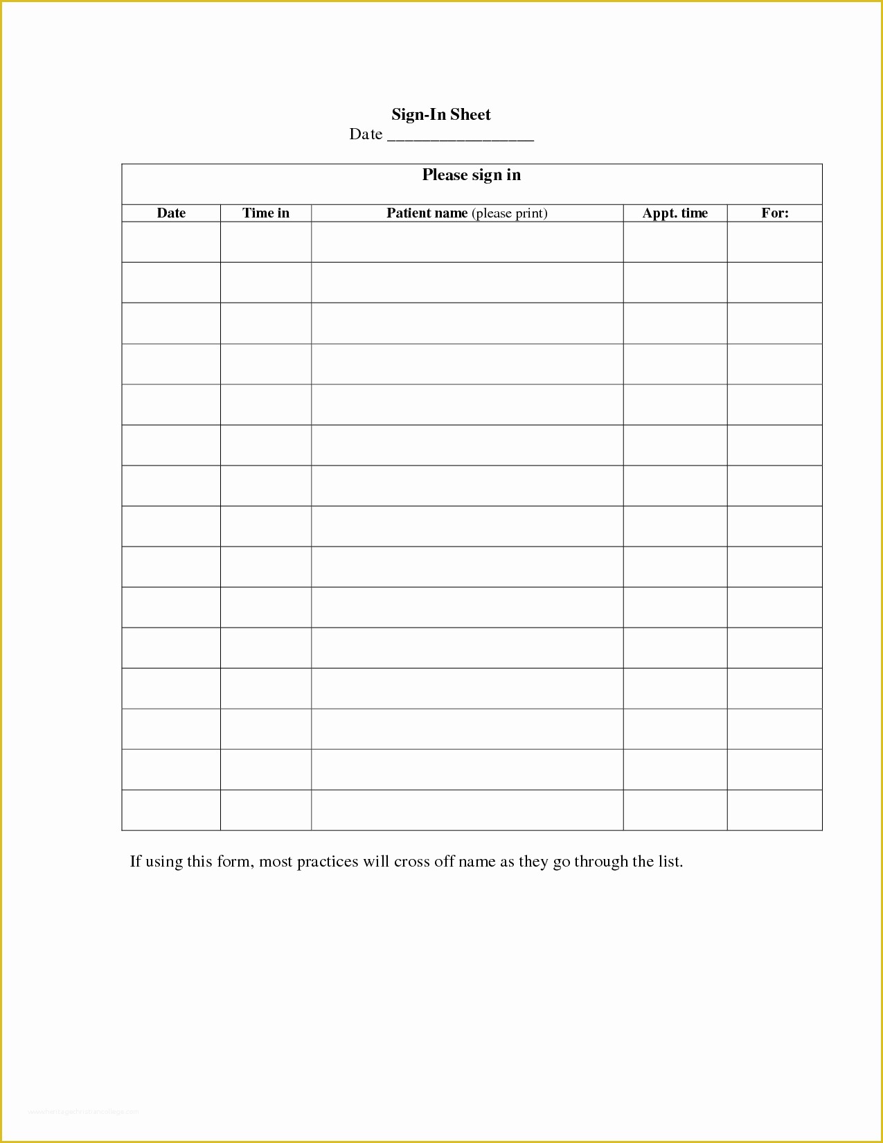 Patient Sign In Sheet Template Free Of Best S Of Patient Sign In Template Patient Sign In