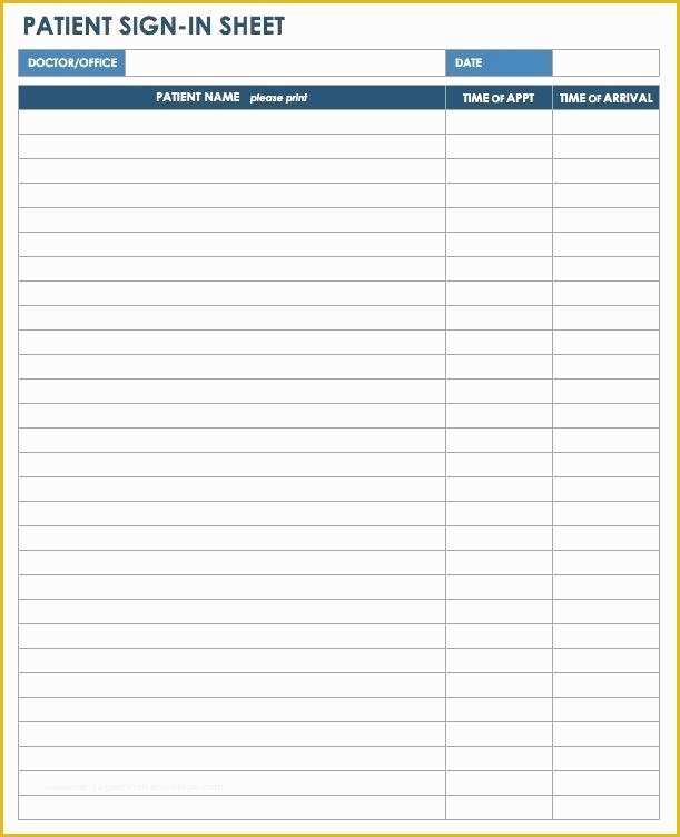 Patient Sign In Sheet Template Free Of Editable Printable Sign Up Sheet Template Free