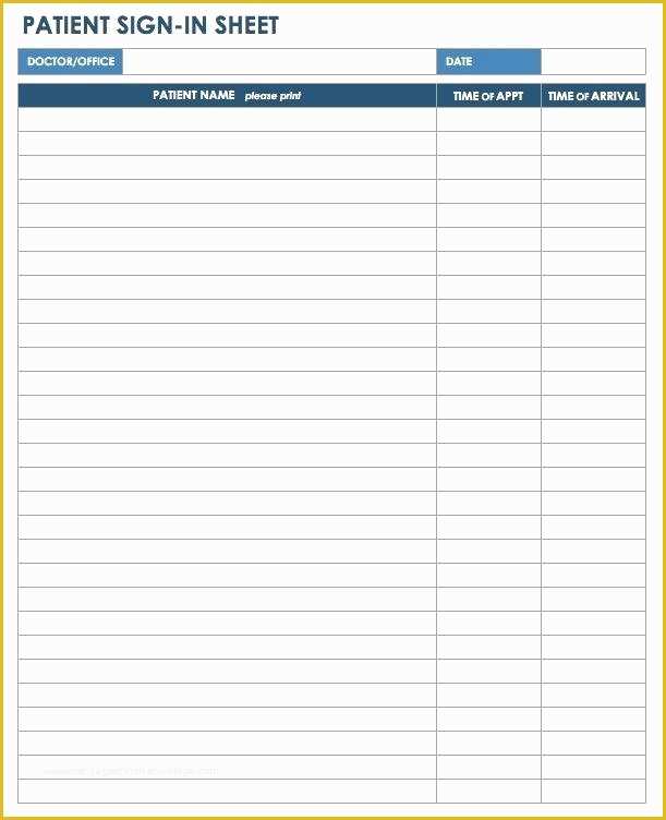 Patient Sign In Sheet Template Free Of Editable Printable Sign Up Sheet Template Free