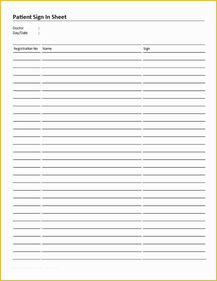 Patient Sign In Sheet Template Free Of Patient Sign In Sheet Download This Free Printable