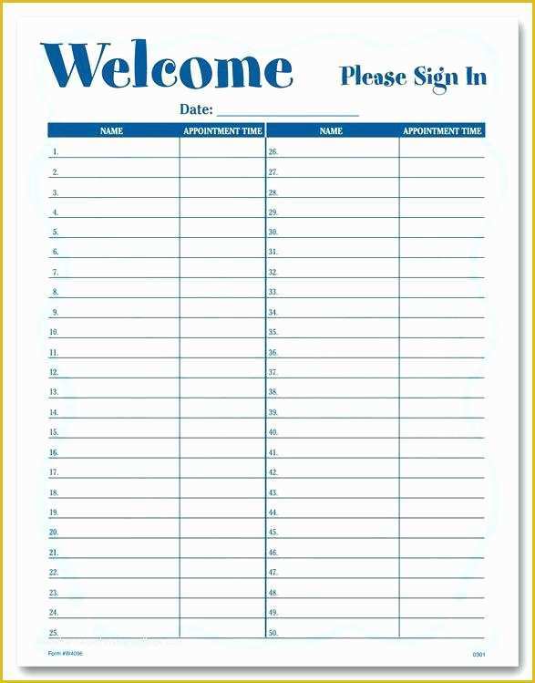 Patient Sign In Sheet Template Free Of Sign In Template Word – Rightarrow Template Database