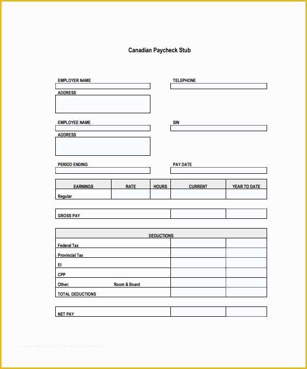 Pay Stub Template Word Document Free Of 25 Sample Editable Pay Stub Templates to Download