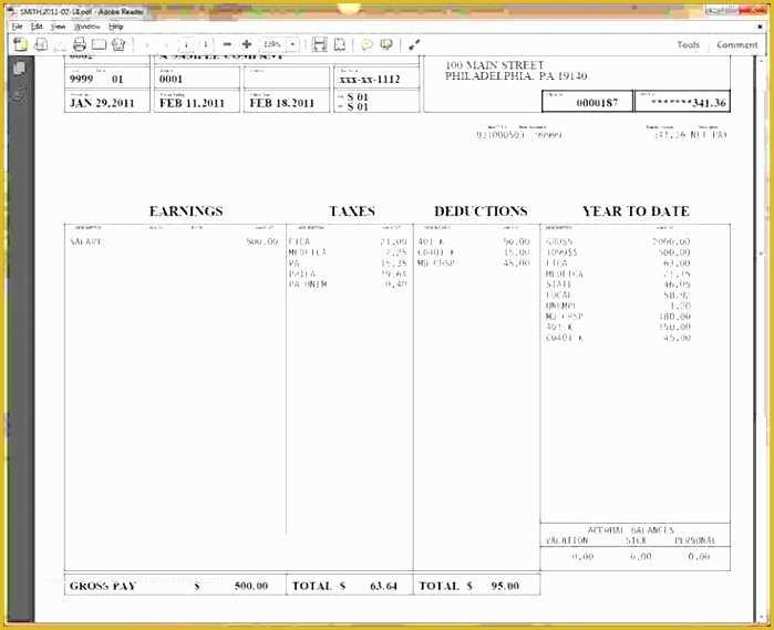 Pay Stub Template Word Document Free Of 6 Free Pay Stub Template In Word Sampletemplatess