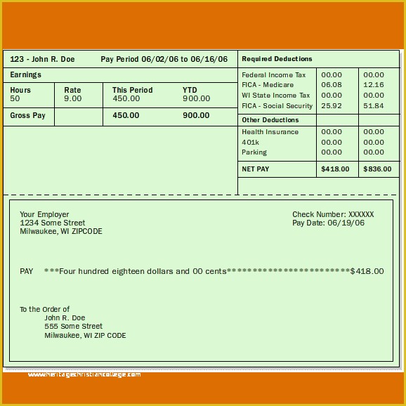 Pay Stub Template Word Document Free Of 7 Payroll Check Template