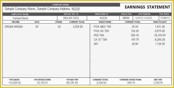 Pay Stub Template Word Document Free Of 8 Pay Stub Template Word Document