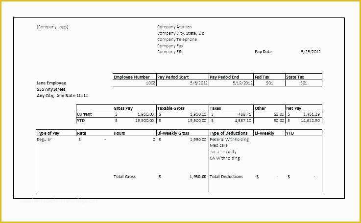 Pay Stub Template Word Document Free Of Pay Stub Free Template Paycheck Stub Free Template Pay