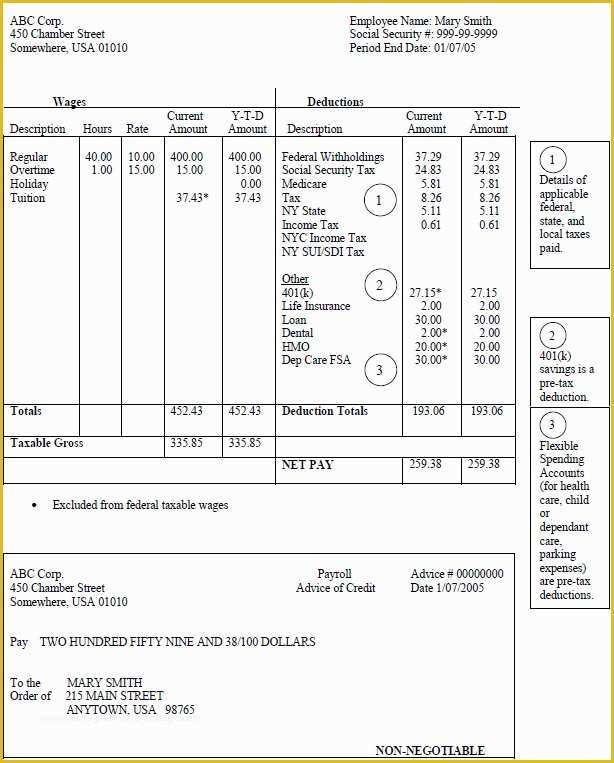 Pay Stub Template Word Document Free Of Pay Stub Template Word Document