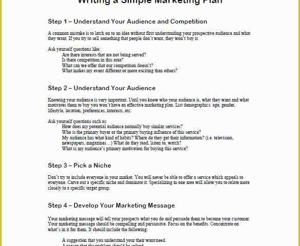 Personal Marketing Plan Template Free Of 11 Simple Marketing Plan Template Free Sample Example