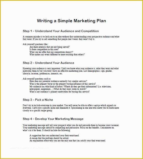 Personal Marketing Plan Template Free Of 11 Simple Marketing Plan Template Free Sample Example