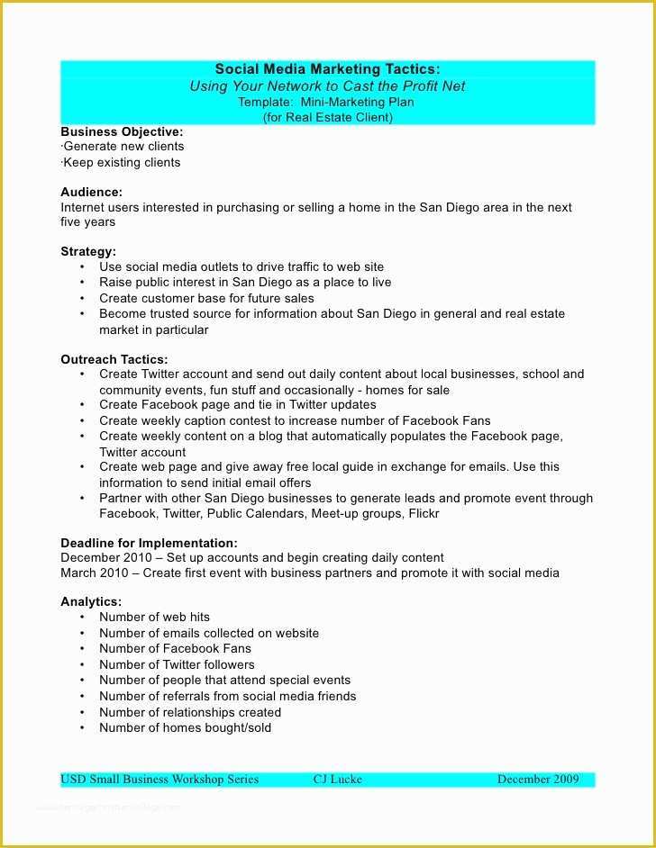 Personal Marketing Plan Template Free Of Marketing Proposal Template