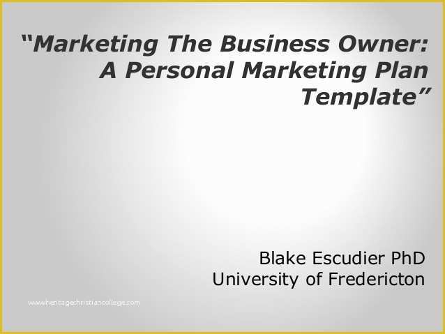 Personal Marketing Plan Template Free Of Personal Marketing Plan for the Small Business Owner
