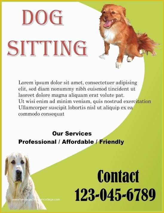 Pet Sitting Templates Free Of 25 Best Dog Walking Flyer Certificate Images On Pinterest