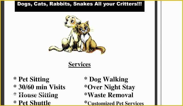 Pet Sitting Templates Free Of 5 Pet Sitting Flyer Templates