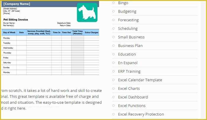 Pet Sitting Templates Free Of 7 Pet Sitting Invoice Template