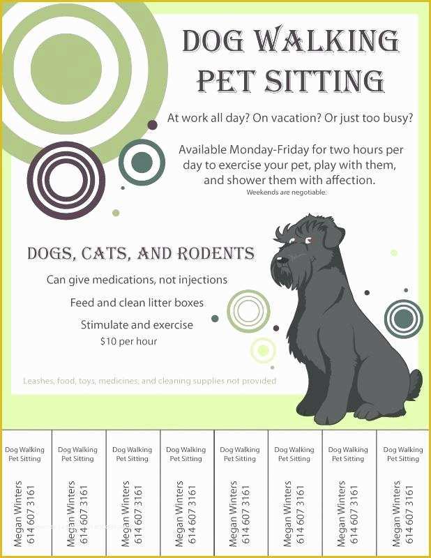 Pet Sitting Templates Free Of Free Dog Walking Flyer Template Graficasxerga