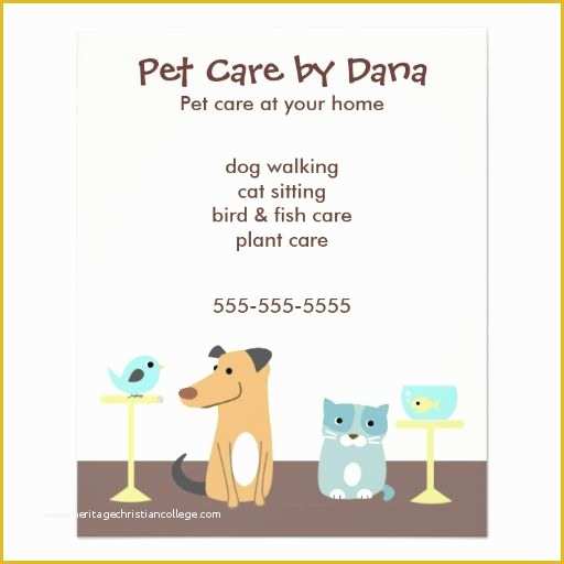 Pet Sitting Templates Free Of Pet Sitter S Advertising Custom Flyer