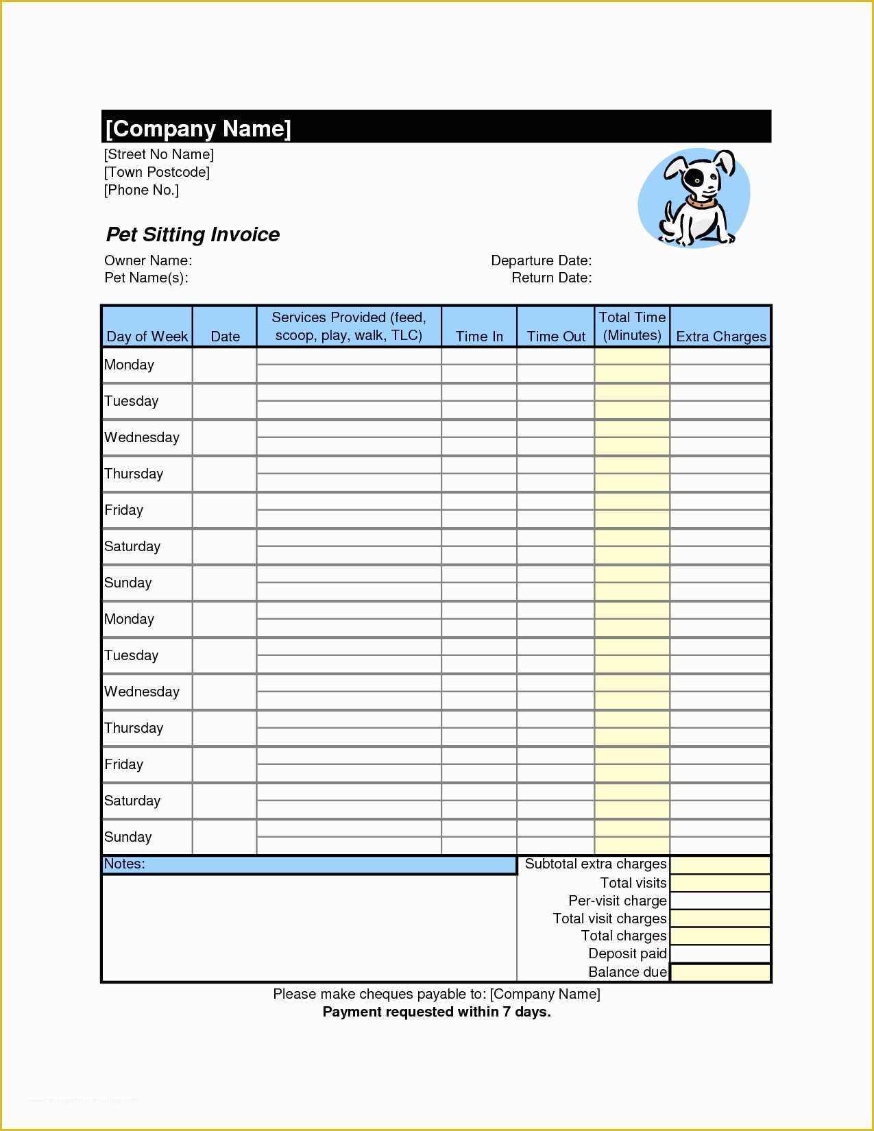 Pet Sitting Templates Free Of Pet Sitting Invoice Invoice Template Pet Sitting Templates Free Of Pet Sitting Invoice Invoice Template