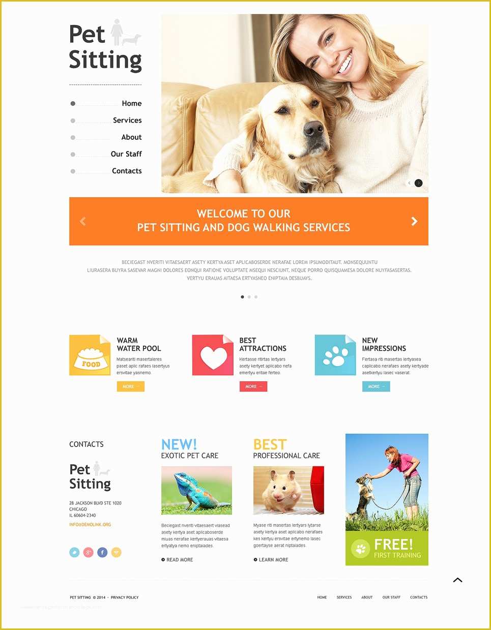 Pet Sitting Templates Free Of Pet Sitting Responsive Website Template