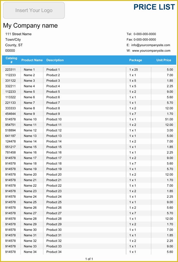Photography Price List Template Free Download Of 20 Price List Templates Word Excel Pdf formats