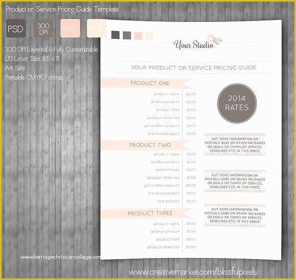 Photography Price List Template Free Download Of Pricing Guide Template Stationery Templates Creative